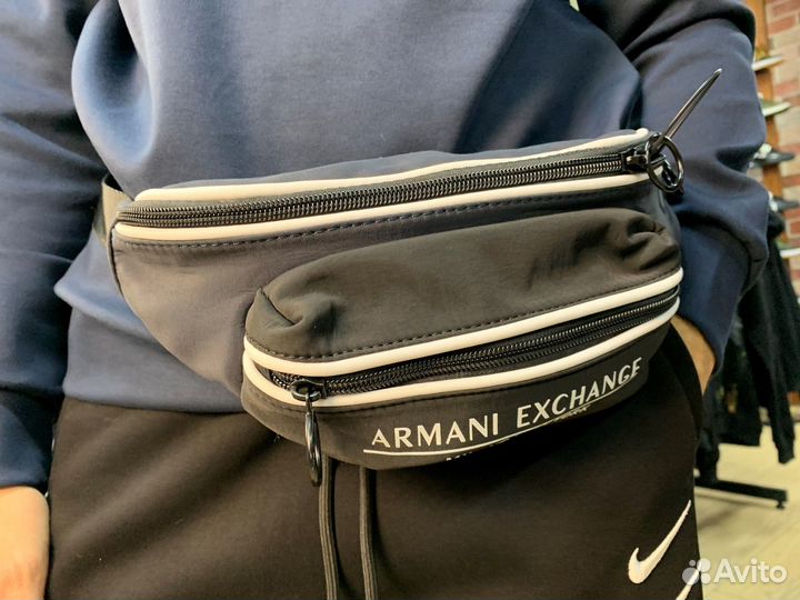Сумка поясная мужская Armani Синяя