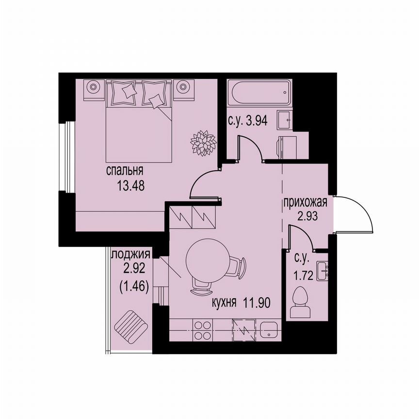 1-к. квартира, 35,4 м², 12/12 эт.