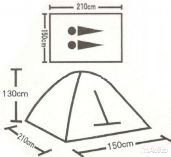 Палатка туристическая MirCamping 2-местная