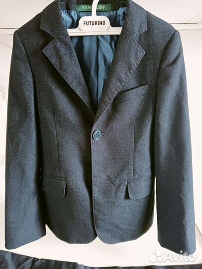 Школьный костюм для мальчика синий 128