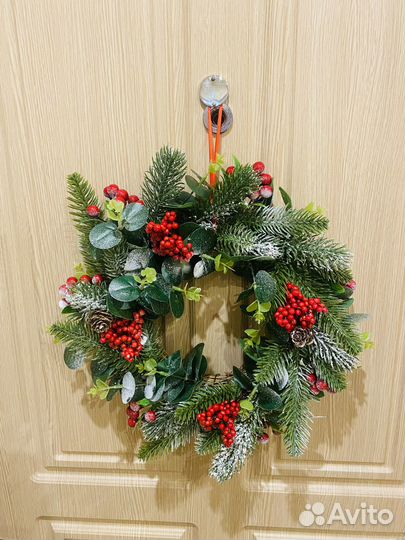 Новогодний венок ручной работы декор украшение