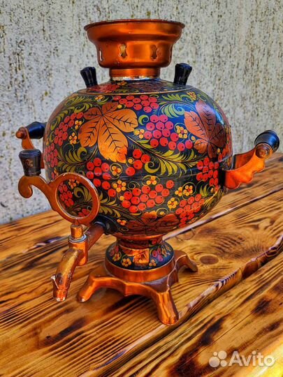 Самовар Хохлома, посуда Хохлома