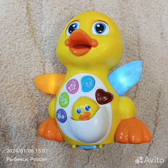 Игрушка развив Танцующий утенок, муз., свет, б\у