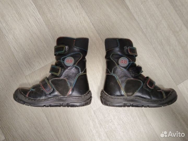 Ботинки зимние кожаные детские