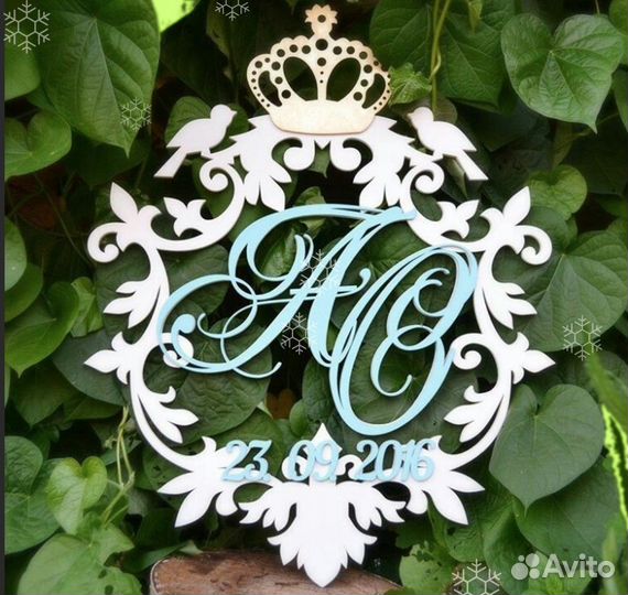 Монограмма на свадьбу (разные размеры)