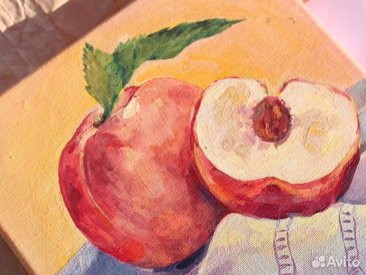 Картина темперой. Персики