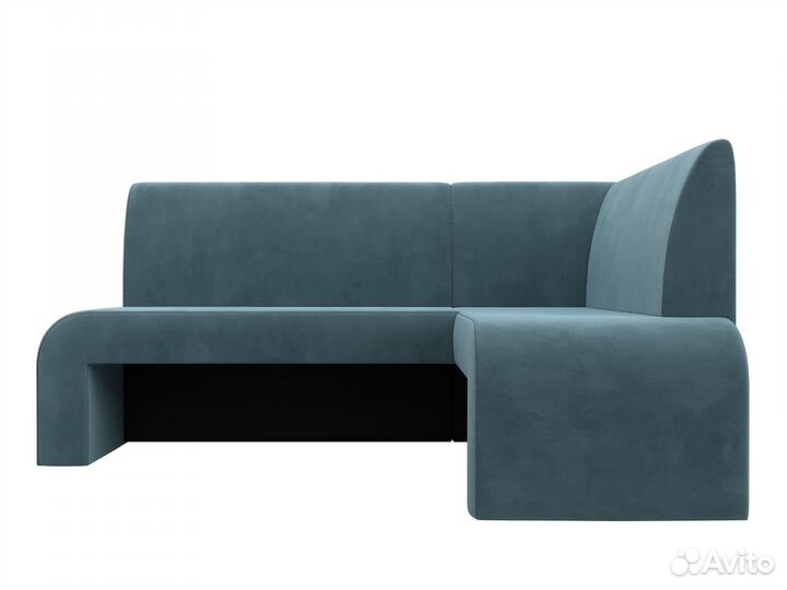 Диван кухонный угловой Кармен правый угол, велюр, бирюзовый