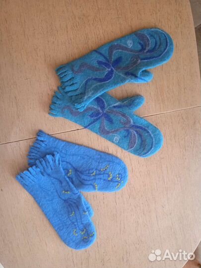 Варежки валяные из шерсти