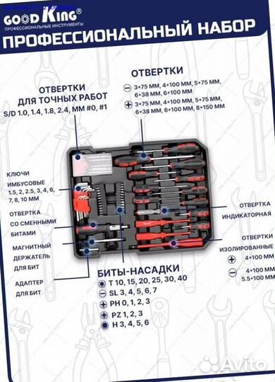 Набор инструментов в чемодане 187 предметов (Арт.9