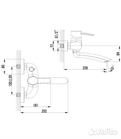 Смеситель для ванны Lemark Atlantiss LM3214C