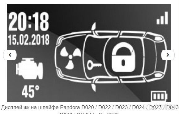 Дисплеи брелков сигнализаций Pandora-Пандора Dxl