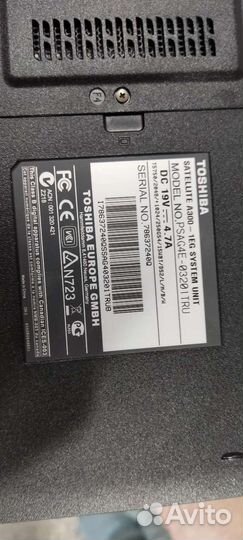 Ноутбук toshiba satellite a300
