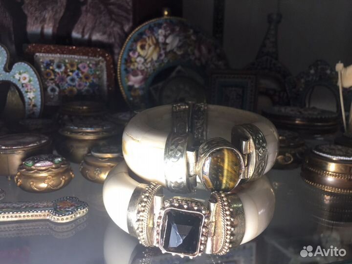 Браслеты кость индия винтаж ручная работа камни