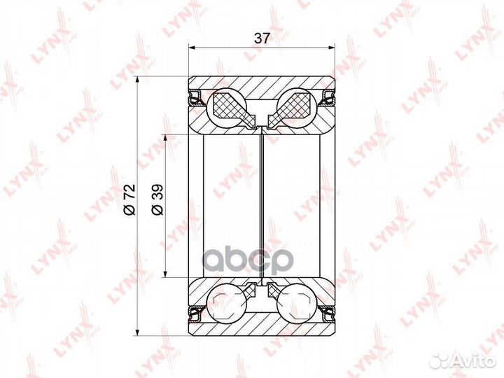 Подшипник ступицы колеса пер (37X39X72) daewoo