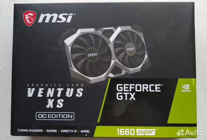 Видеокарта MSI 1660 super ventus XS OCV1 6GB