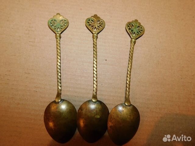 3 антикварные, миниатюрные ложечки периода ри