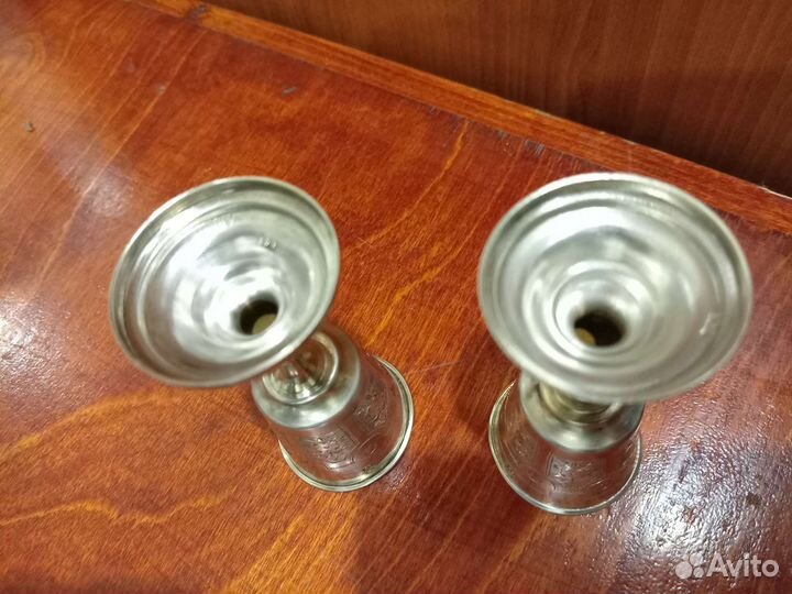 Пара рюмок 1877 г серебро 84 царизм позолоиа