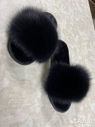 Меховые писцовые тапочки