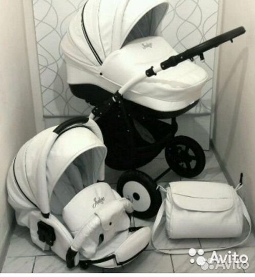 Коляска 2 в 1. Slaro Indigo S. Эко-кожа