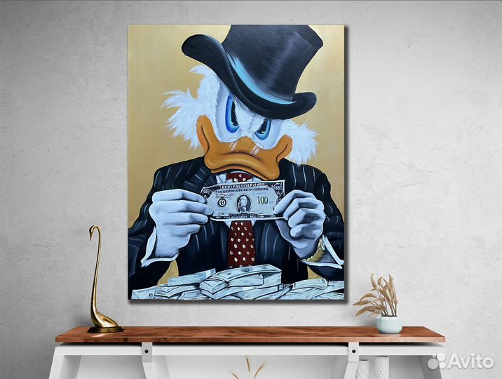 Картина маслом Скрудж Макдак с Уолл-стрит
