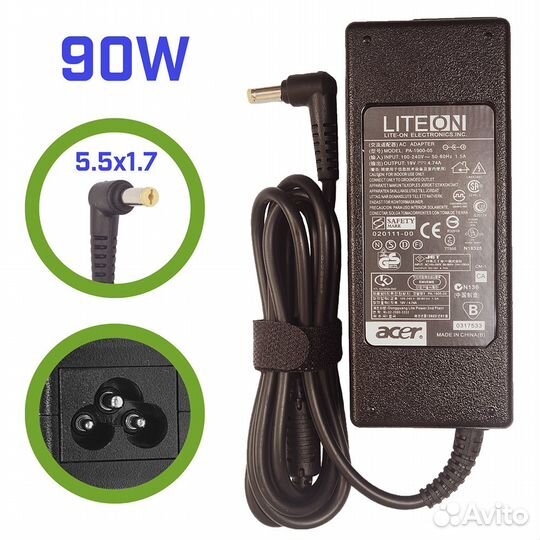 Блок питания для ноутбука Acer 19V 4.74A (5.5x1.7)