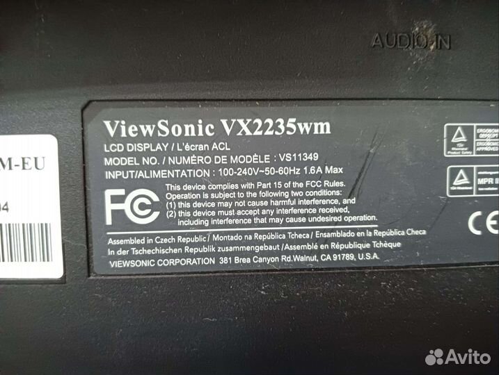 Монитор 22 ViewSonic 1650x1050