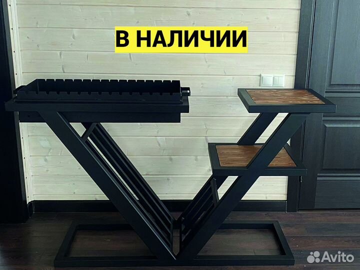 Мангал в стиле Лофт с 2-я столиками