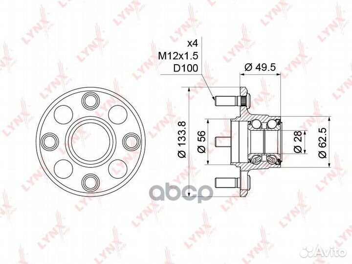 Ступица колеса зад прав/лев WH-1203 WH1203