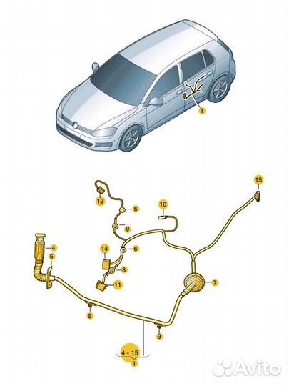 Проводка двери задняя правая Skoda Octavia