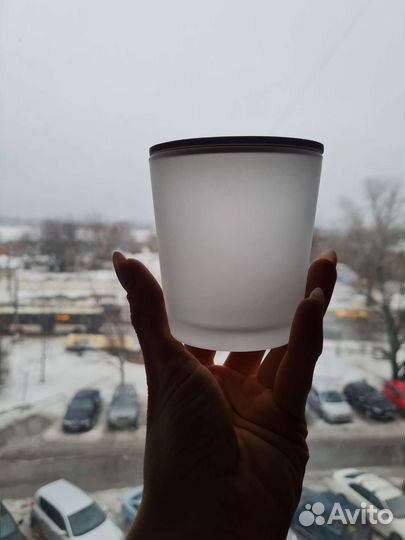 Стаканы для свечей матовые с крышкой