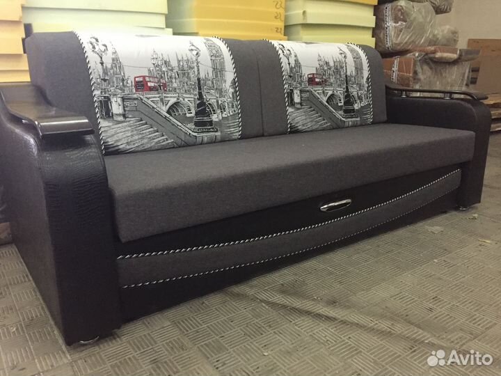 Прямой Диван Лидер ппу металлокаркас 223х103х93