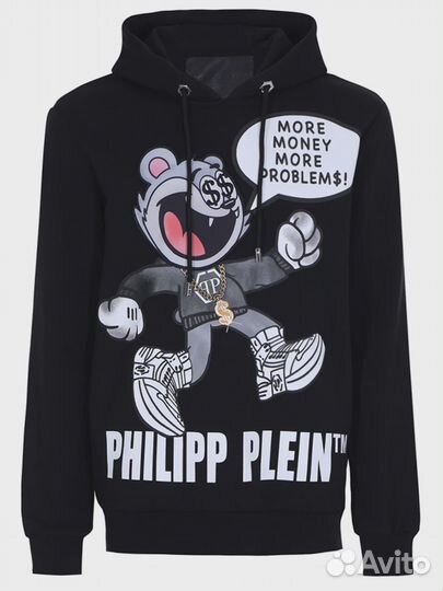 Худи хлопковое с принтом Philipp Plein