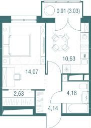 1-к. квартира, 36,6 м², 4/24 эт.