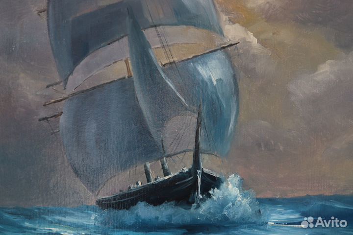 Картина Маслом Ночной Морской пейзаж