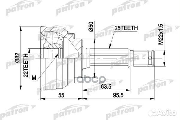 ШРУС наружн к-кт 25x50x22 mitsubishi: colt