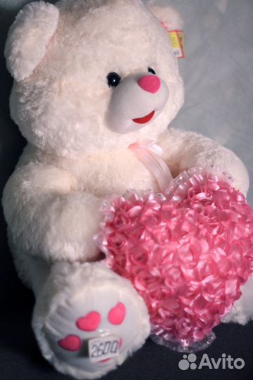 Большая мягкая игрушка медведь с сердцем