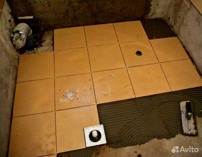 Плиточные работы. Ремонт ванны и туалета