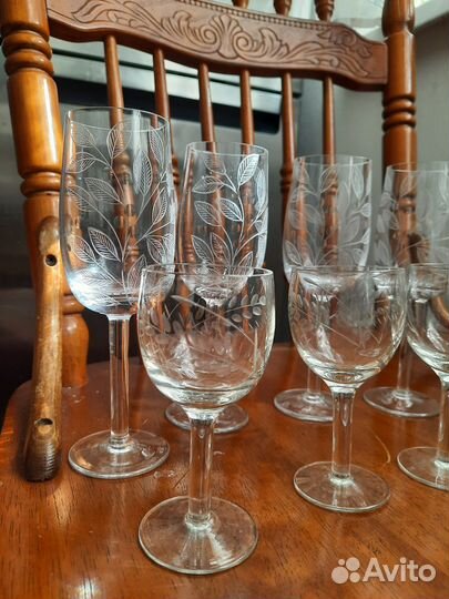 Фужеры и рюмочки СССР пропиленые хрусталь