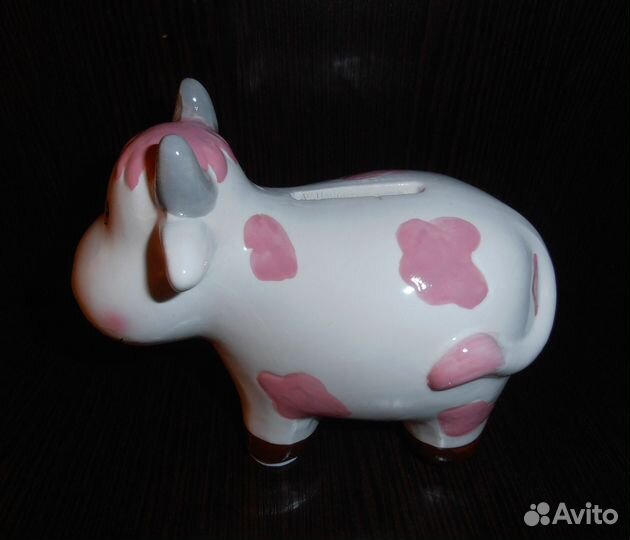 Копилка эмалированная керамическая фигурка Коровка