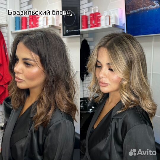 Окрашивание волос, сложное окрашивание, блонд