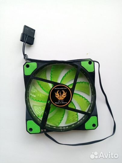 Вентилятор для пк с зелёной RGB подсветкой 120мм