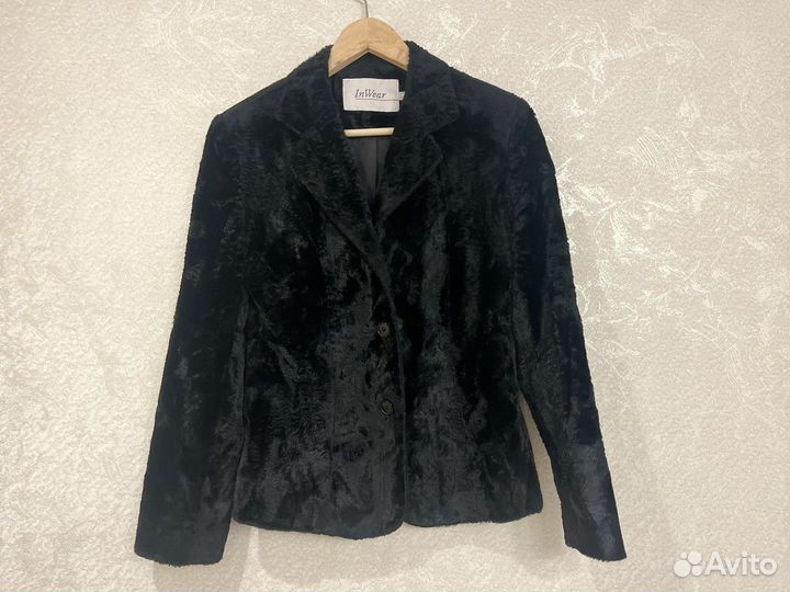 Пиджак плюшевый винтажный 44 размер