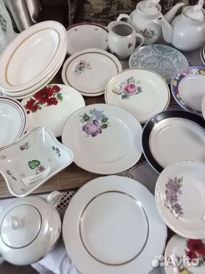 Тарелки разных фарфоровых заводов СССР