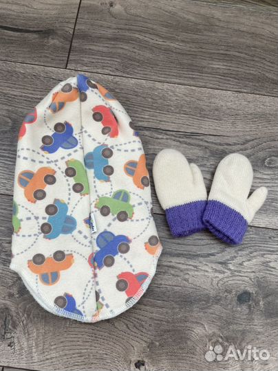 Шапка-шлем prikinder на малыша, варежки