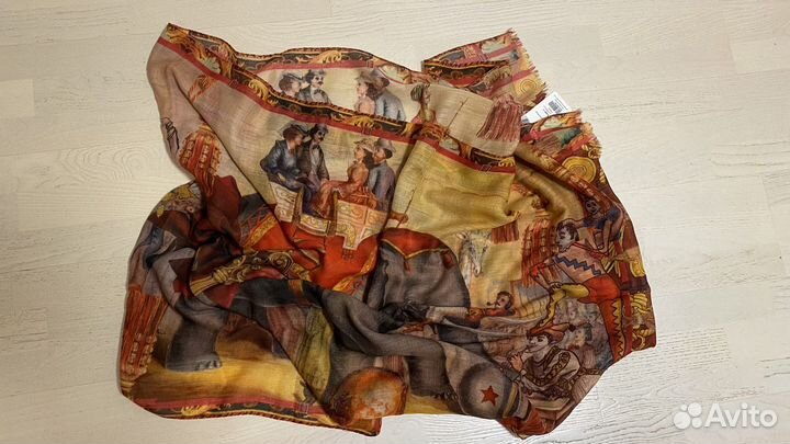 Павловопосадский палантин набивной 80х230см