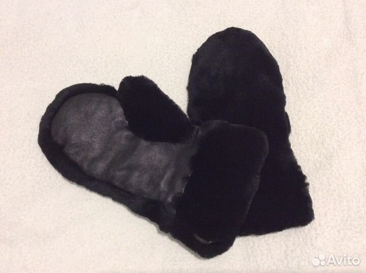 Варежки из натурального меха кролика