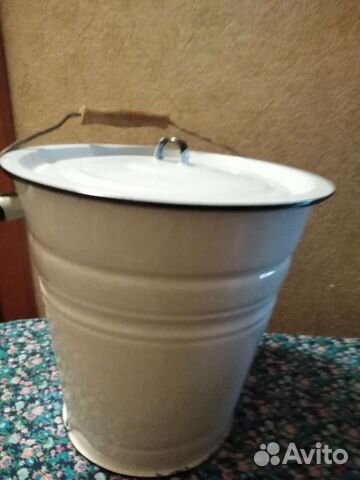 Ведро эмалирлванное с крышкой