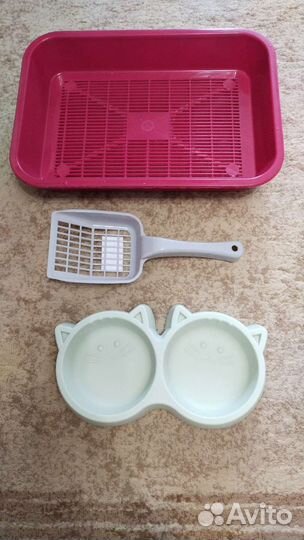 Лоток для кошки миска совок новые