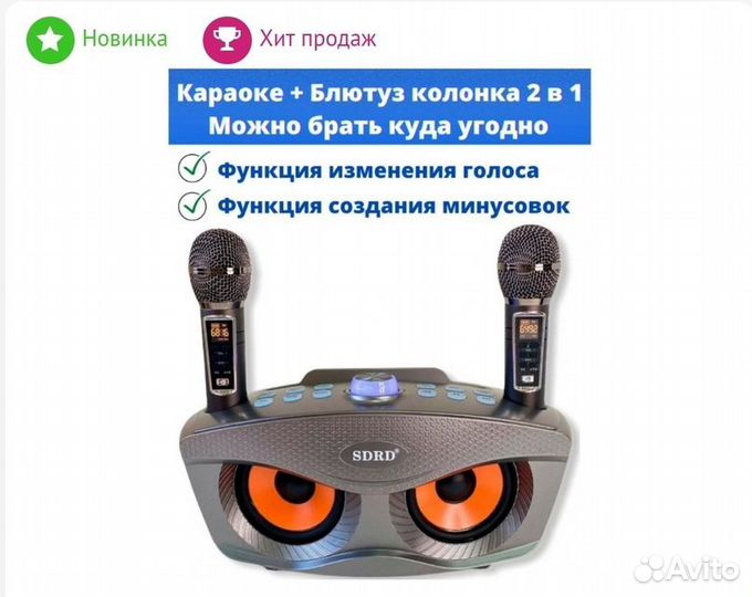 Караоке система с двумя микрофонами sdrd SD-306 Pl