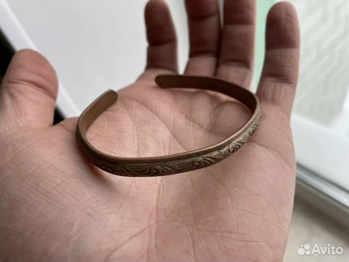 Антикварный старинный медный браслет